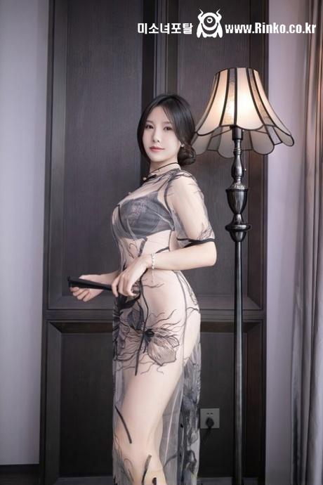 섹시 모델 시스루 란제리 룩