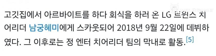 한화이글스 하지원 치어리더가 치어리더 된 계기.jpg