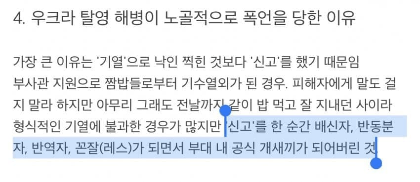 image.png 우크라 아쎄이로 보는 해병대의 기수열외 문화