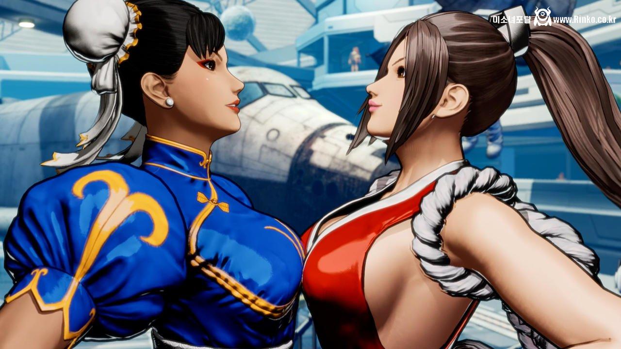 아랑전설 신작에서 구현한 춘리 vs 마이 가슴 맞대결