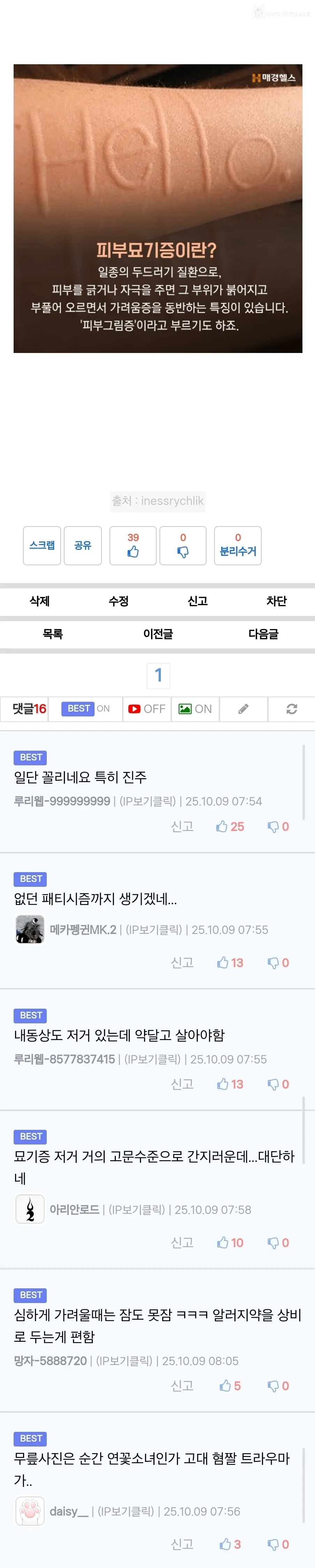 본인이 걸린 질병으로 예술하는 사람