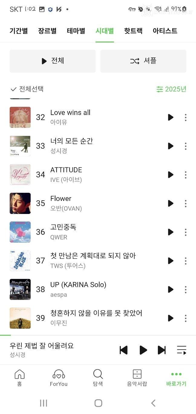 2025 멜론차트 연간 순위 TOP 100