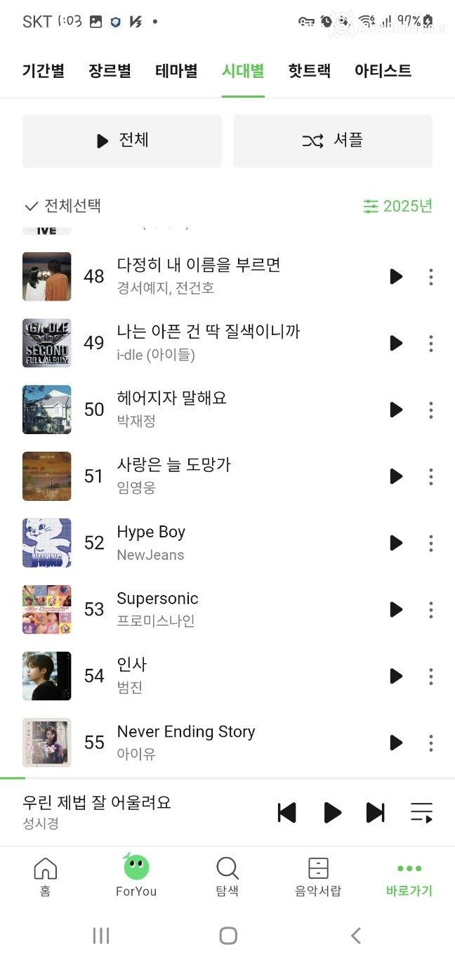 2025 멜론차트 연간 순위 TOP 100