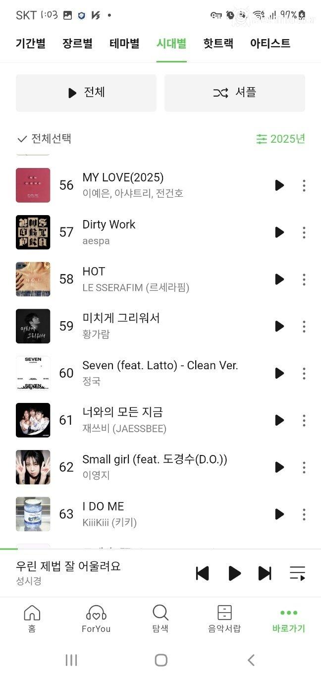 2025 멜론차트 연간 순위 TOP 100