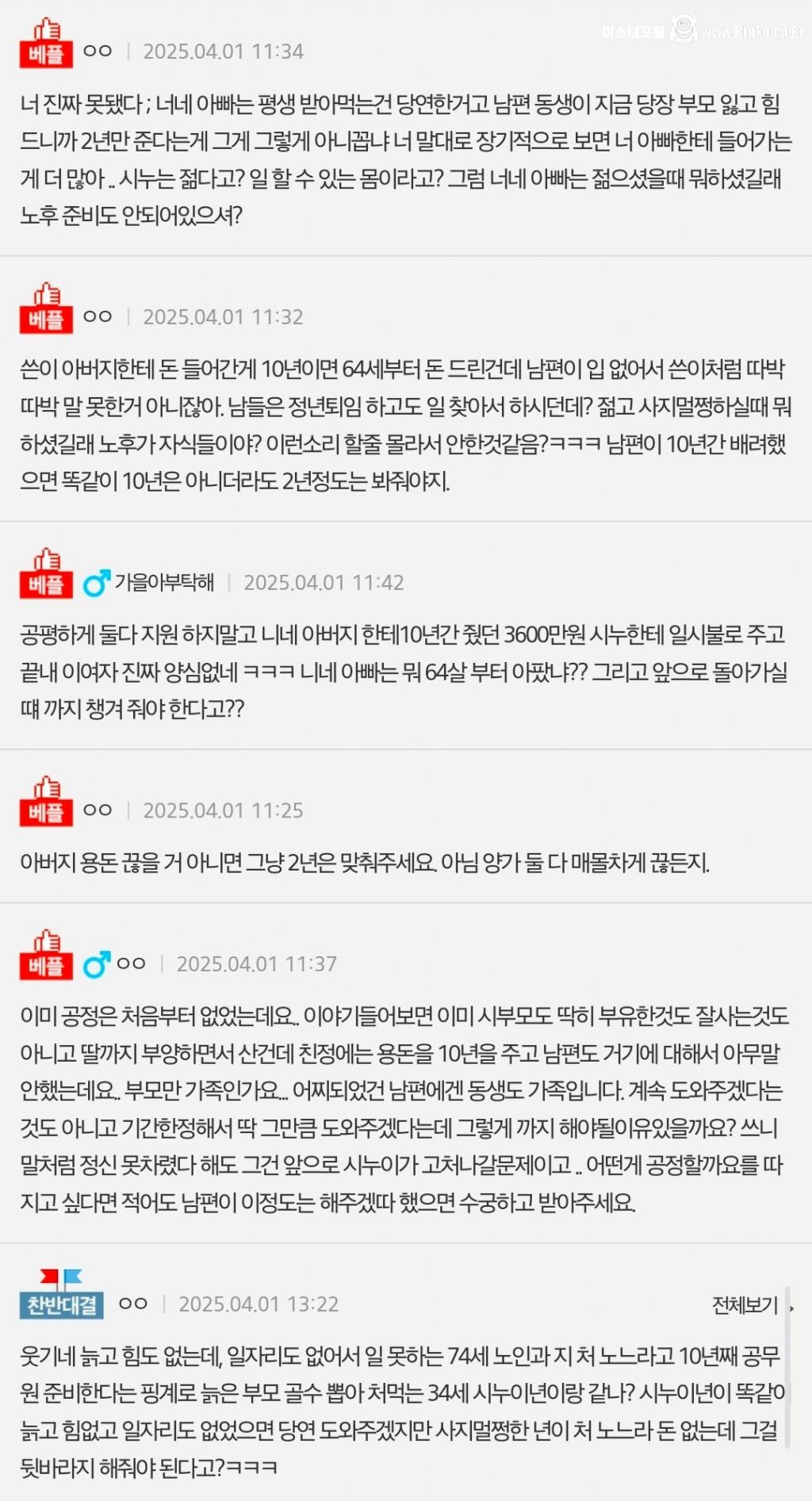 시누이를 부양하는 문제로 남편과 대판 싸웠습니다.