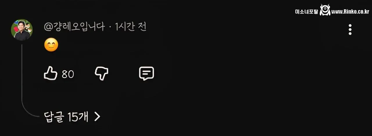 최강록 식덕후 채널에 댓글 남긴 강레오