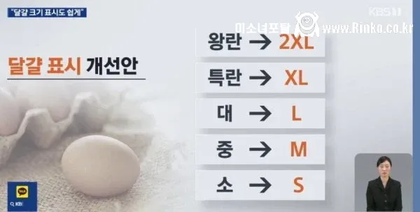 변경된다는 달걀 크기 표현 개선안