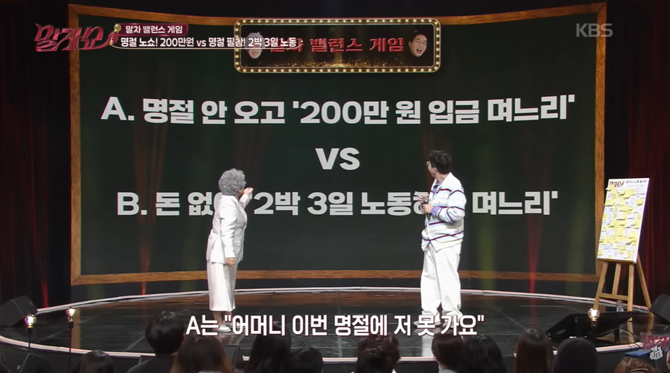 압도적으로 한 쪽이 많았다는 명절 시댁 관련 밸런스 게임