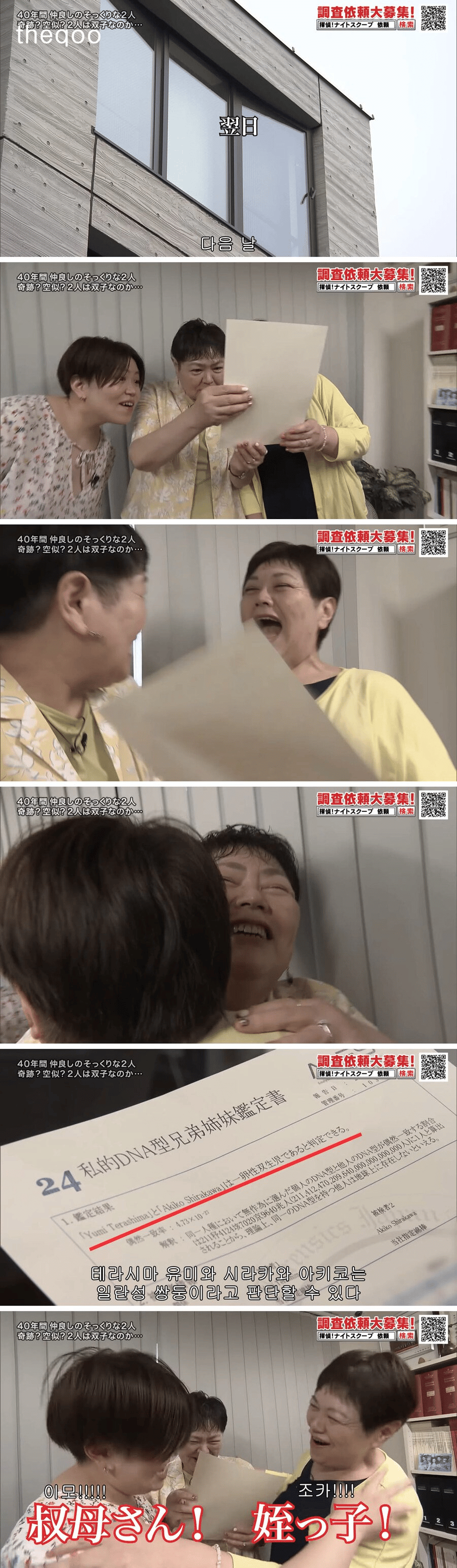 40년간 쌍둥이라고 믿어온 사람이 DNA검사를 한 결과