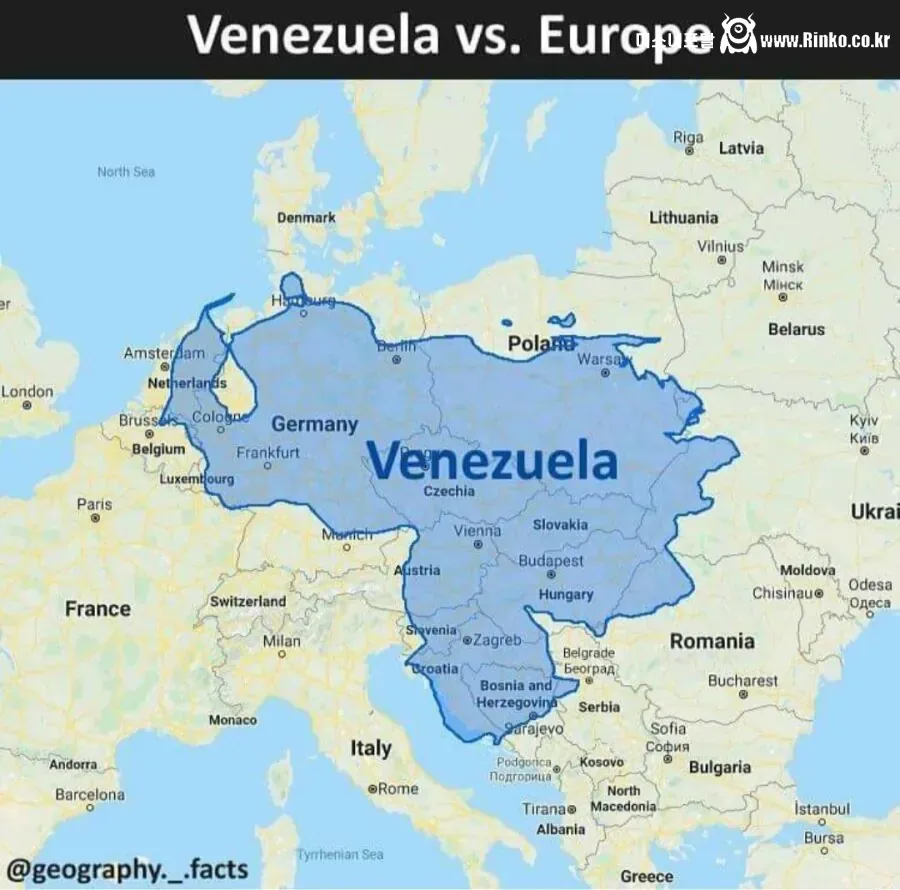 사람들이 잘 모르는 베네수엘라 실제 크기
