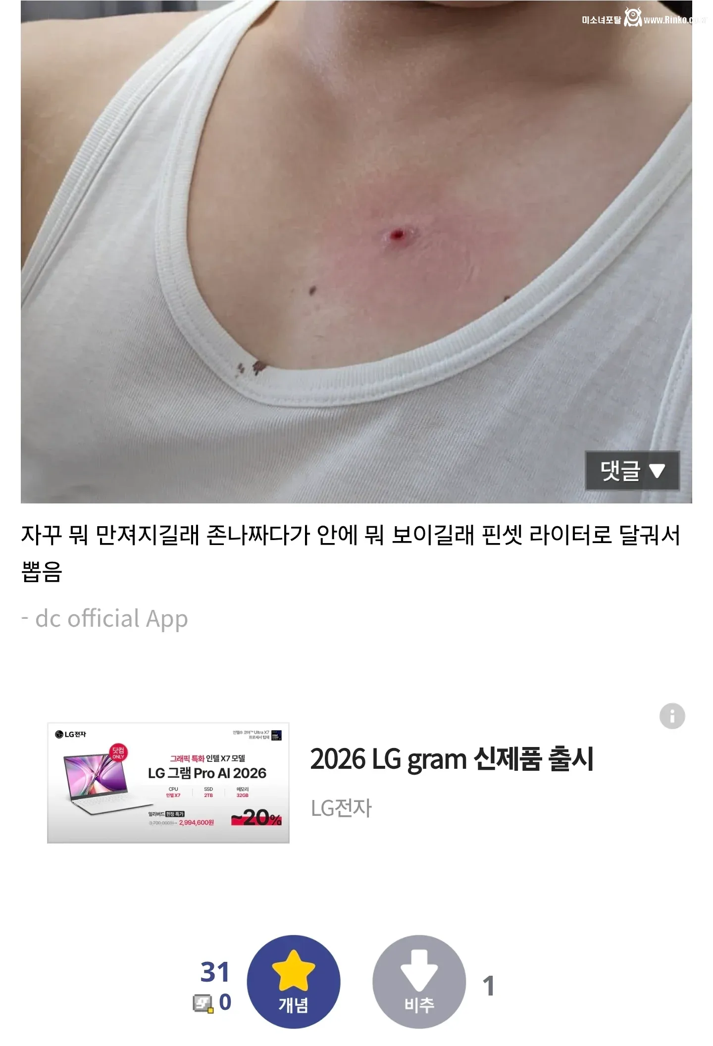 약혐) 티눈갤에 등장한 토니 스타크