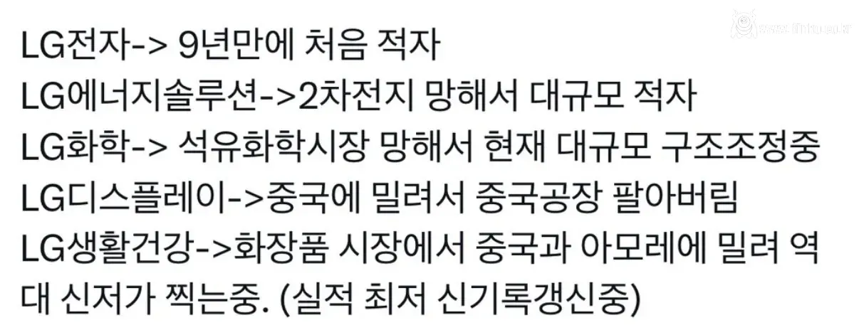 큰일난듯한 LG그룹 근황