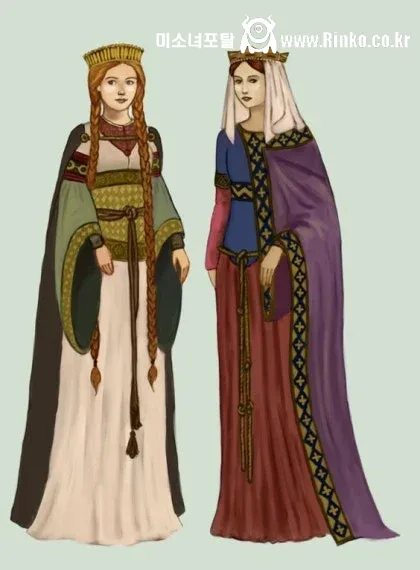 중세 유럽 귀족들과 귀부인들의 옷차림