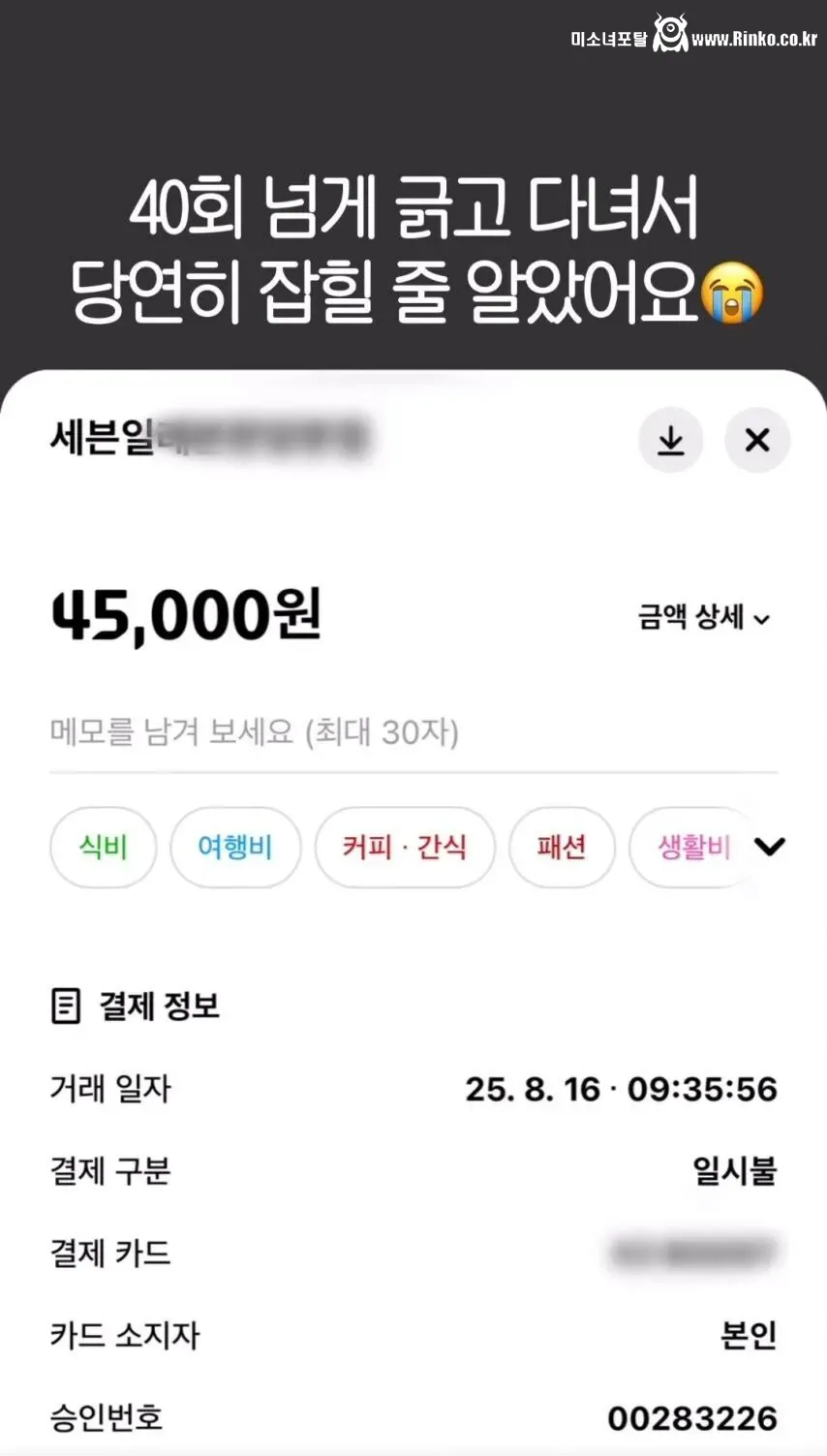 카드 잃어버려서 170만원 긁혔는데