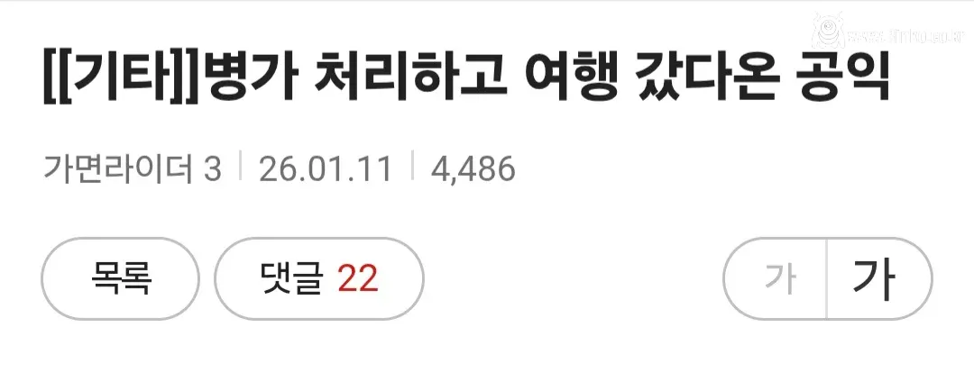병가 쓰고 여행 갔다온 공익
