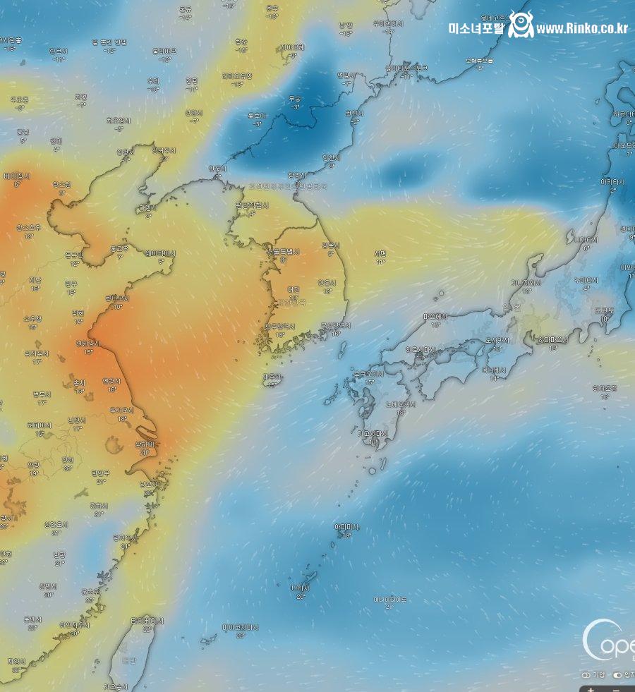 현재 대한민국 초미세먼지