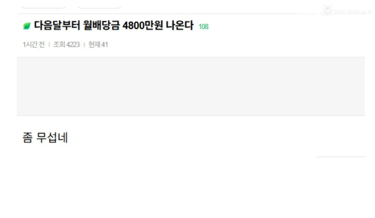 월배당 4800만원 나올 예정이라는 자산 83억 인스티즈 여성