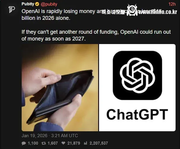 오픈AI.. 18개월 내 파산 가능성 ㄷㄷ