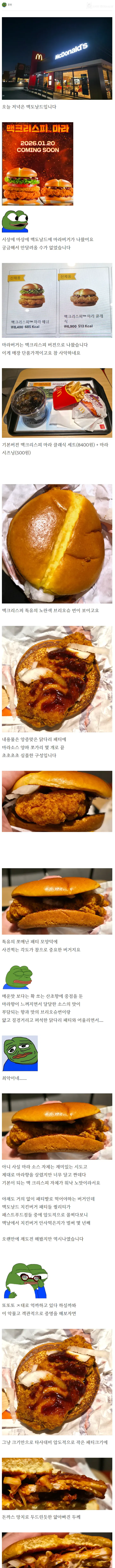 맥도날드 마라버거 후기