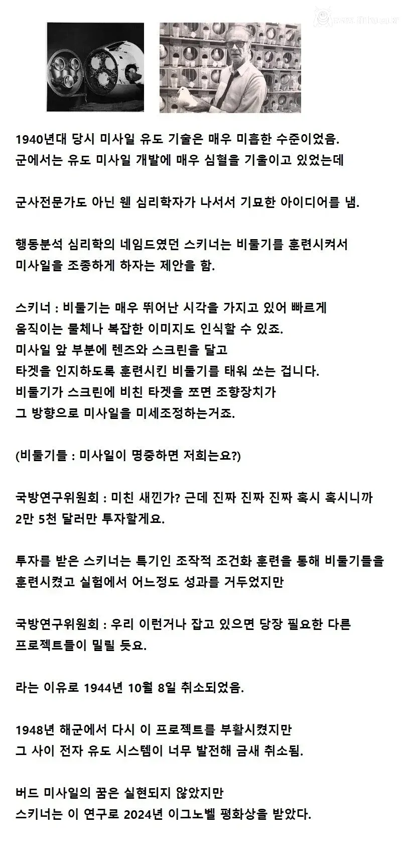 미사일로 노벨평화상을 받은 심리학자 이야기