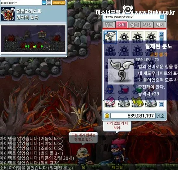 메이플랜드에 나온 일비 상위 표창