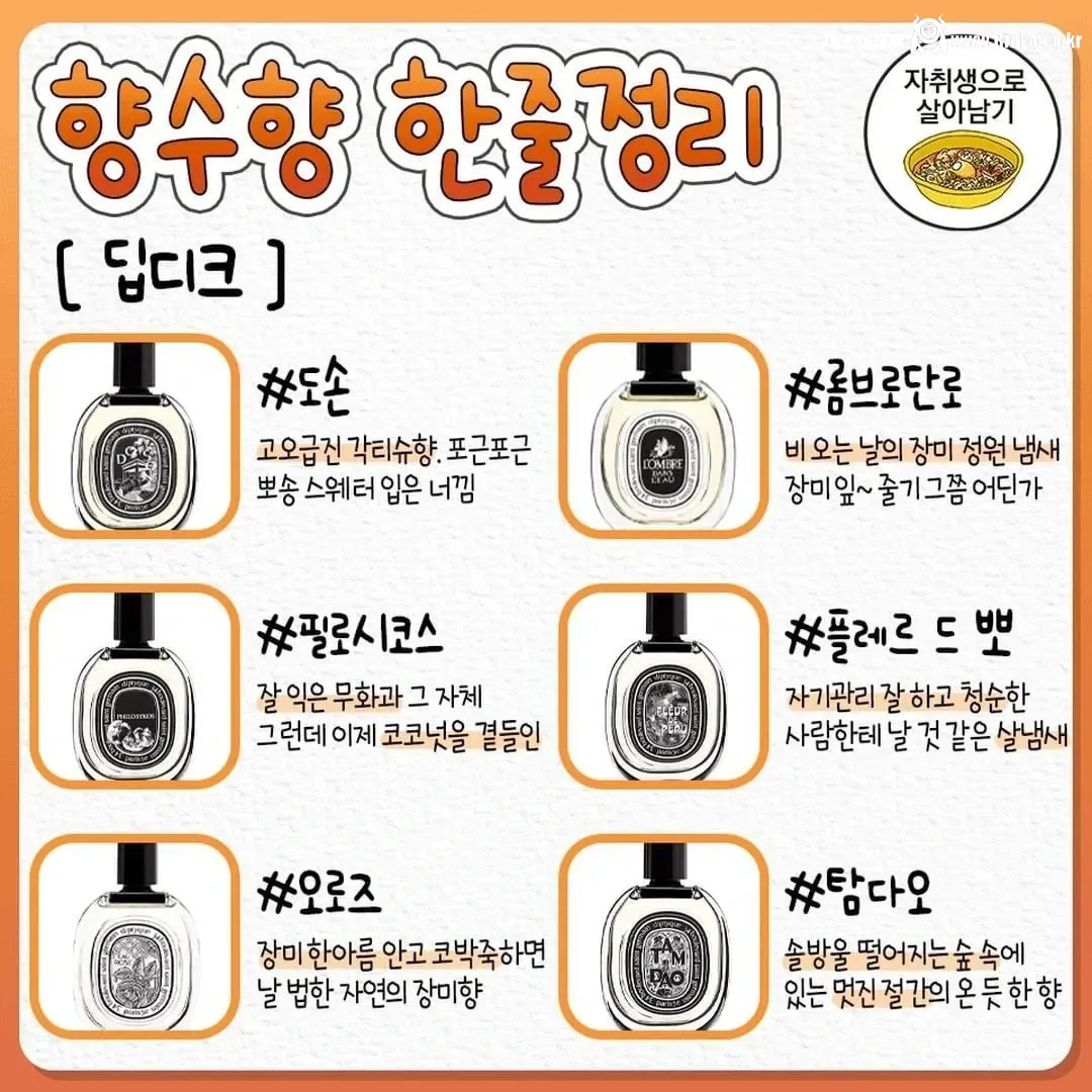 향수 살 때 참고하는 향수향 한줄정리
