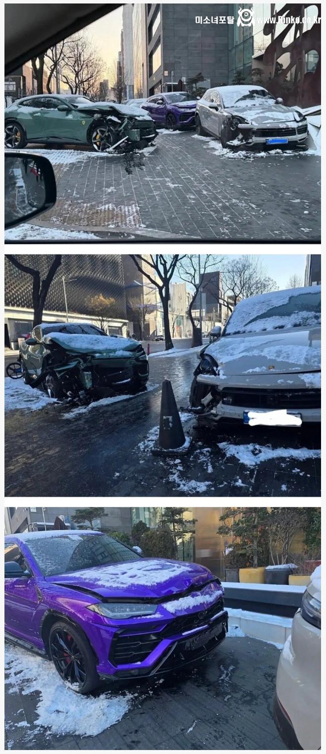 스케일이 다른 청담동 교통사고 현장 ㄷㄷㄷ