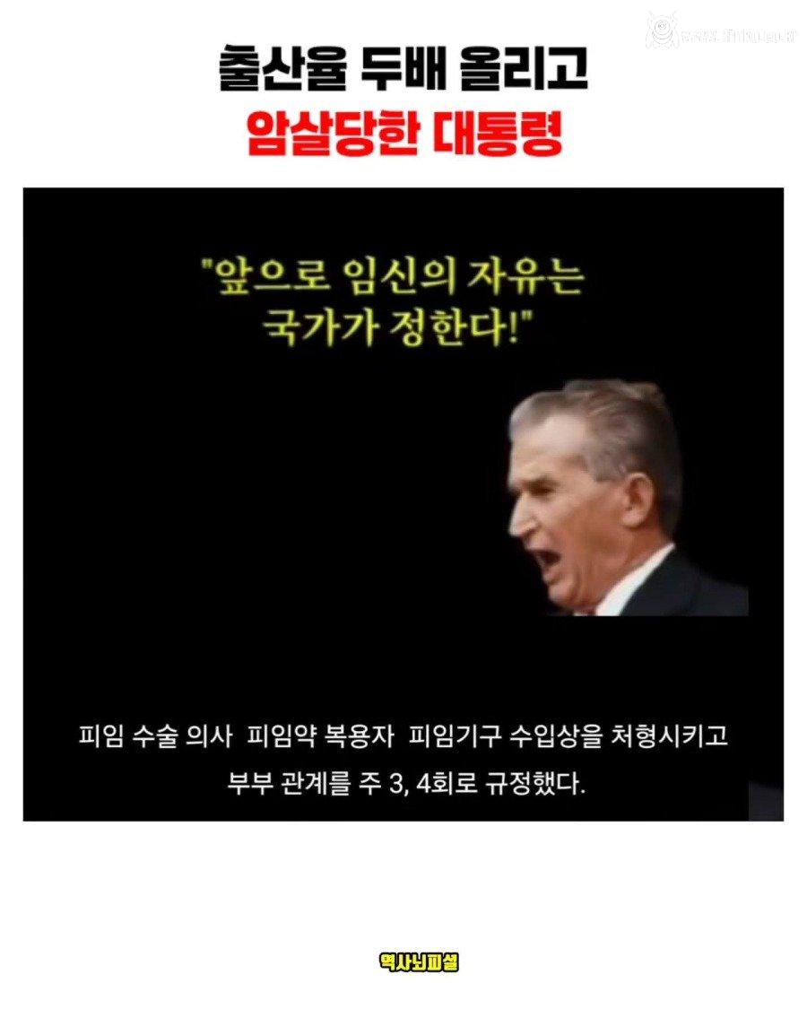 출산율 올리고 사형당한 대통령