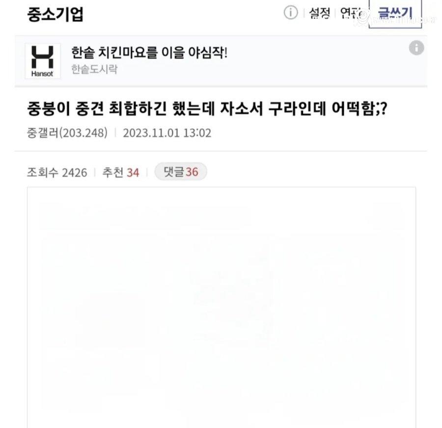 허언증으로 중견기업 붙은 중소기업갤러