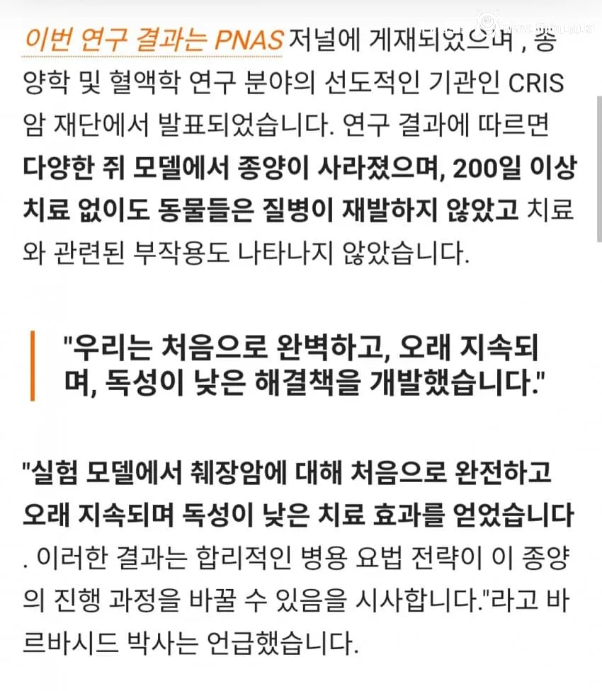스페인 연구진, 세계 최초로 쥐에서 췌장암 완전 제거 성공