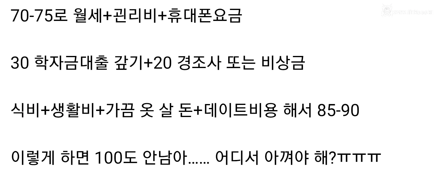 월급이 300인데 남는 돈 100만원도 없는데 어떻게 해야됨?