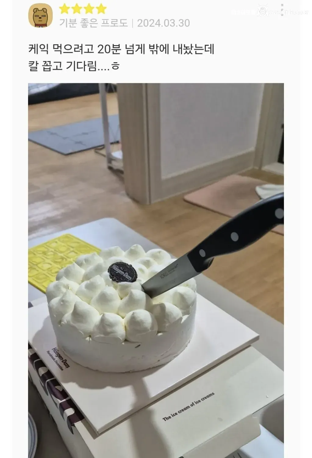 카카오톡 선물하기 하겐다즈 케이크 상태