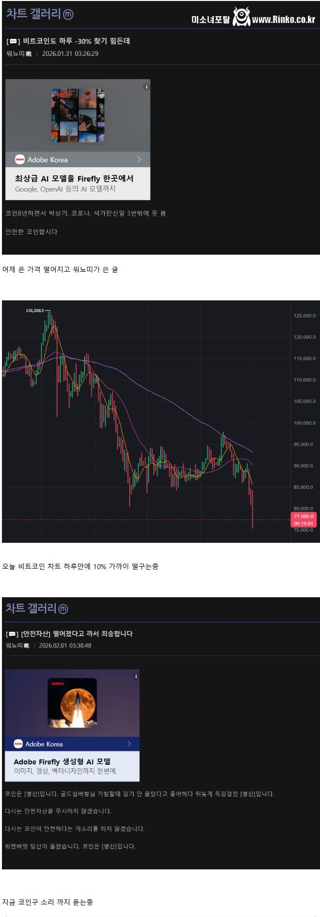 진짜 나락가고 있는 비트코인 ㄷㄷ