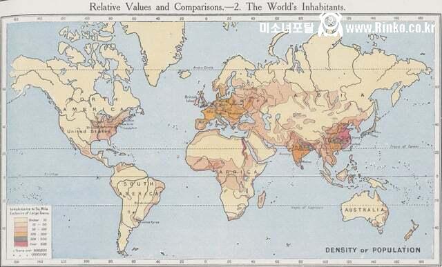 1900년 세계 인구 밀도