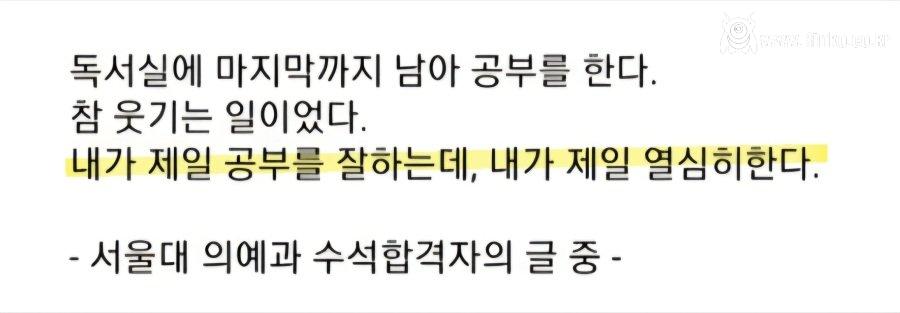 서울대 의대 수석합격자의 뼈때리는 일침