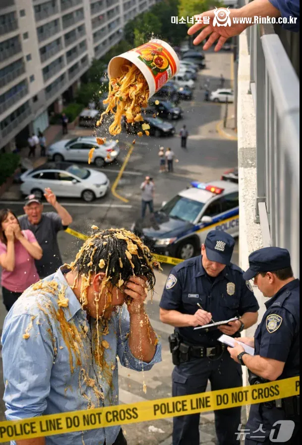 안동 15층 아파트서 누군가 던진 컵라면에 행인 날벼락