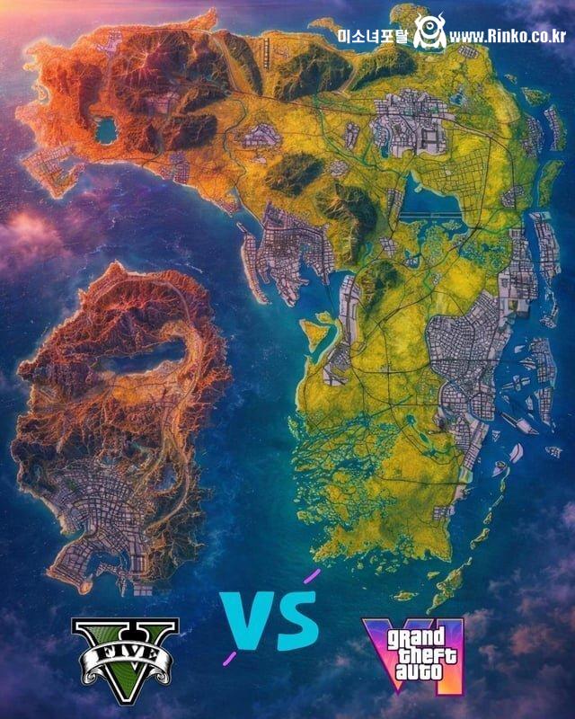 GTA 5 vs GTA 6 맵 크기 비교
