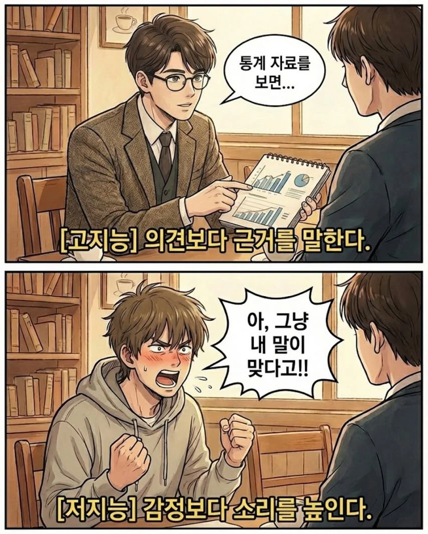 싱글벙글 고지능 vs 저지능