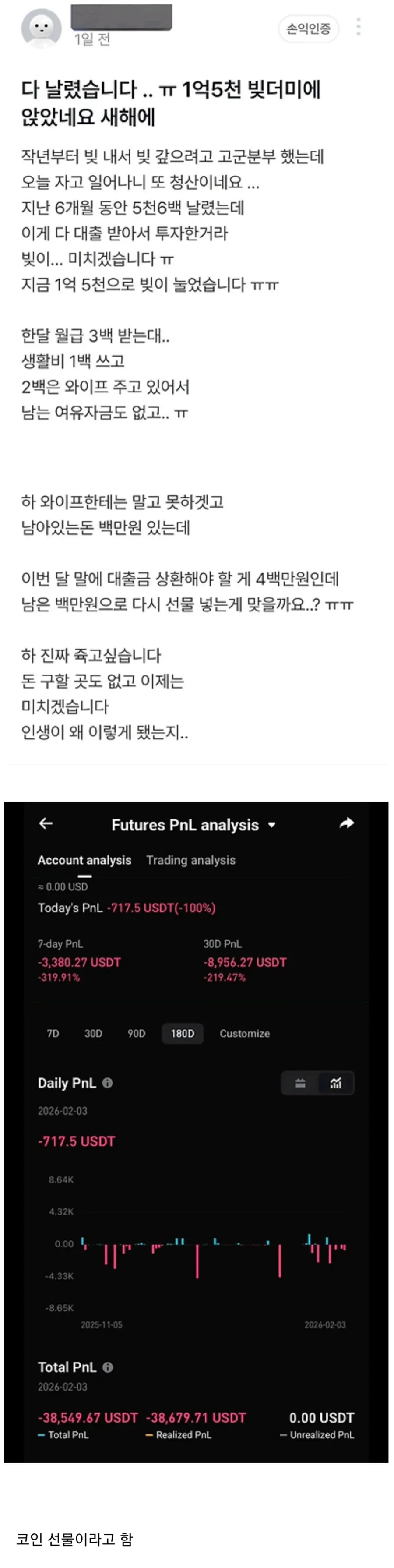 하루아침에 1억5천 빚더미 생긴사람 ㅠㅠ