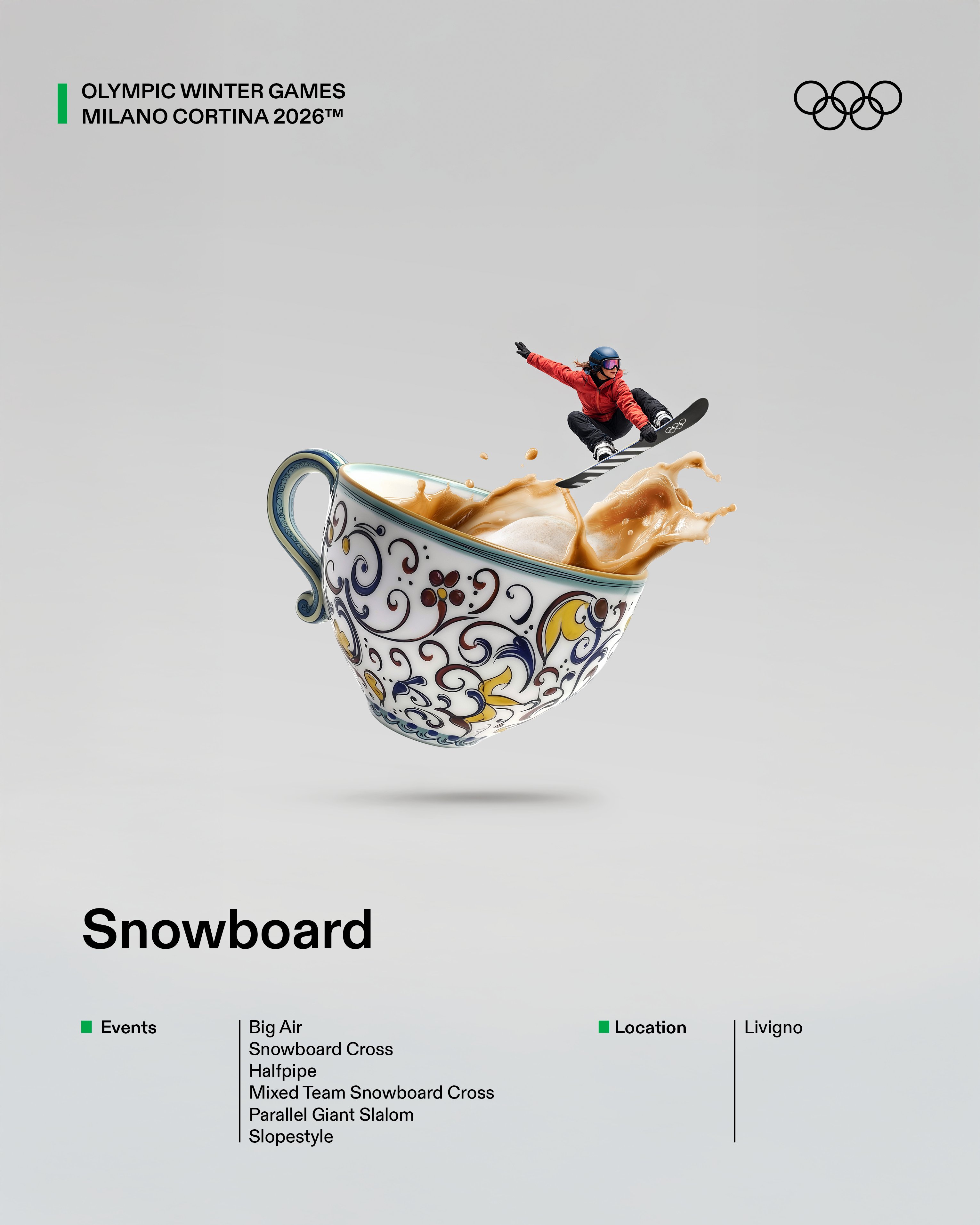 감다살이라는 밀라노 동계 올림픽 포스터