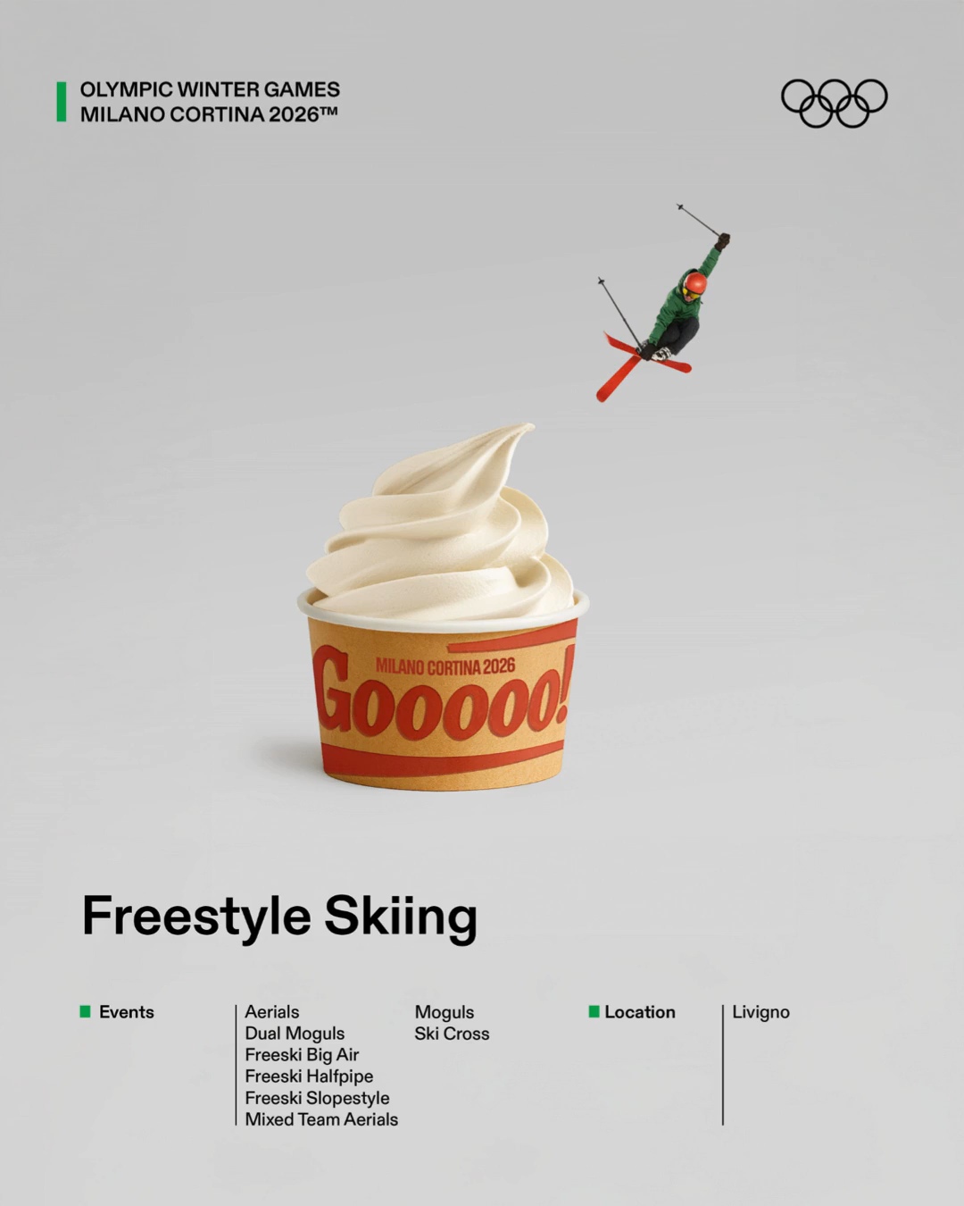 감다살이라는 밀라노 동계 올림픽 포스터