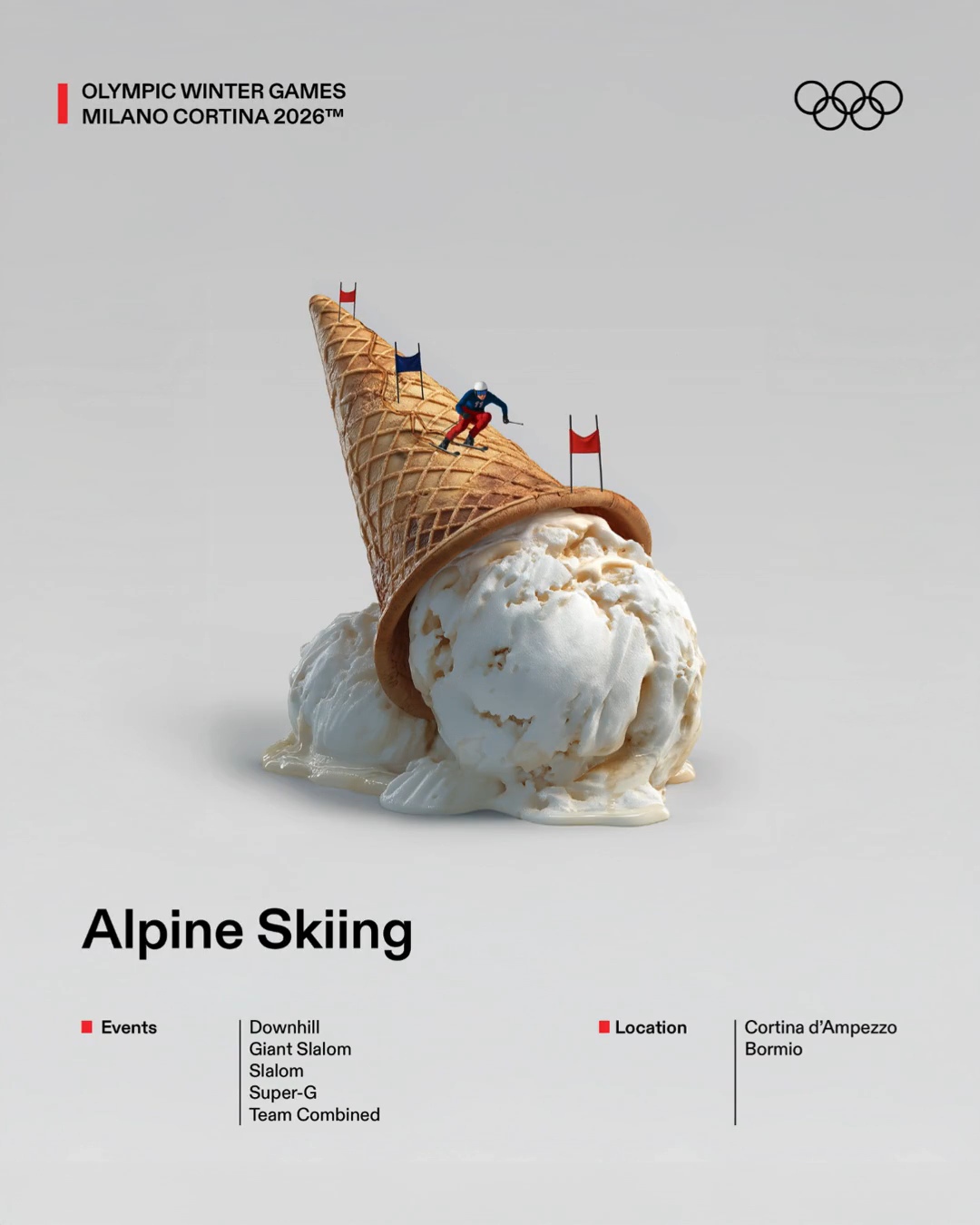 감다살이라는 밀라노 동계 올림픽 포스터