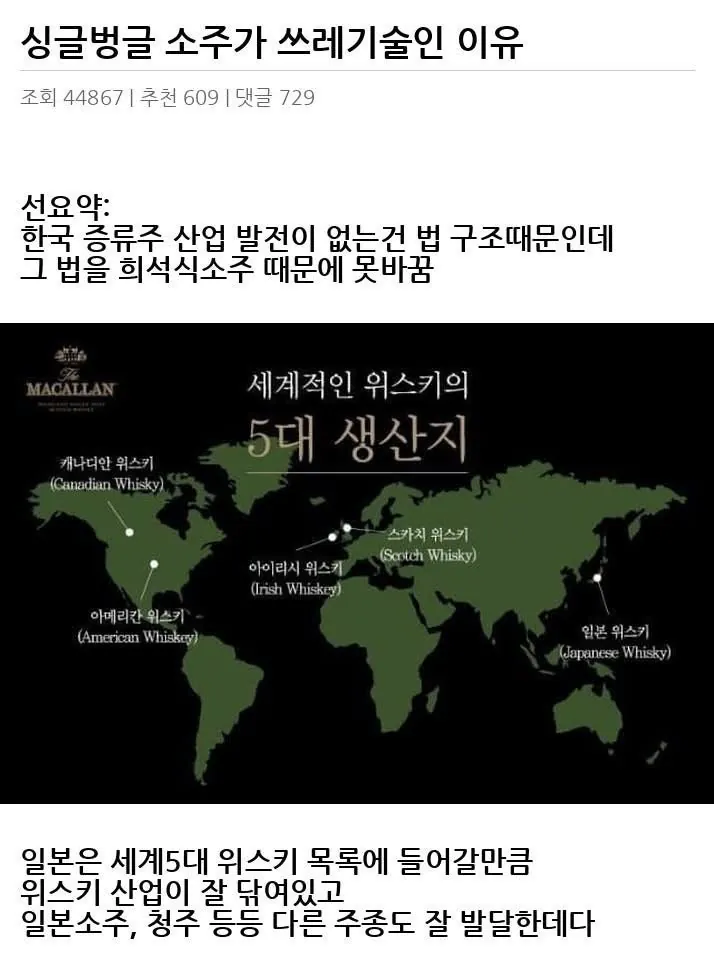 싱글벙글 소주가 쓰레기 술인 이유