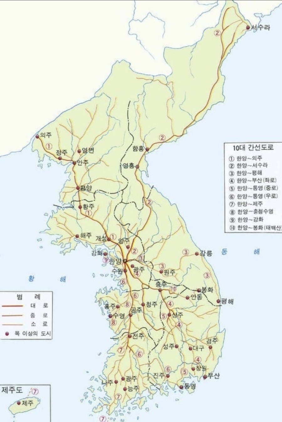 조선시대 주요 간선도로