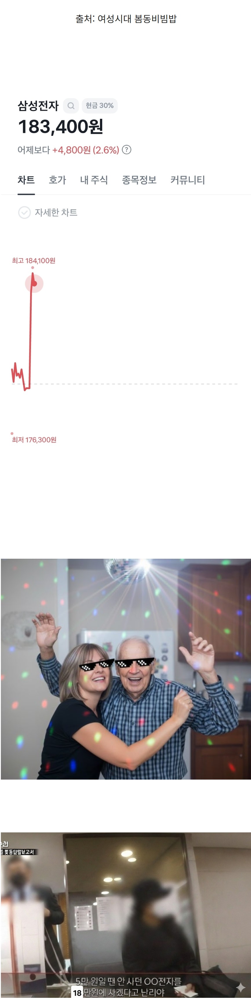 실시간 삼성전자 하룰라라 가는중