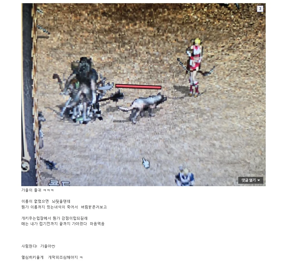 리니지 클래식에 나타난 동물유기범