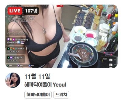 도저히 안누를수가 없게 만드는 치지직 여캠 썸네일 1