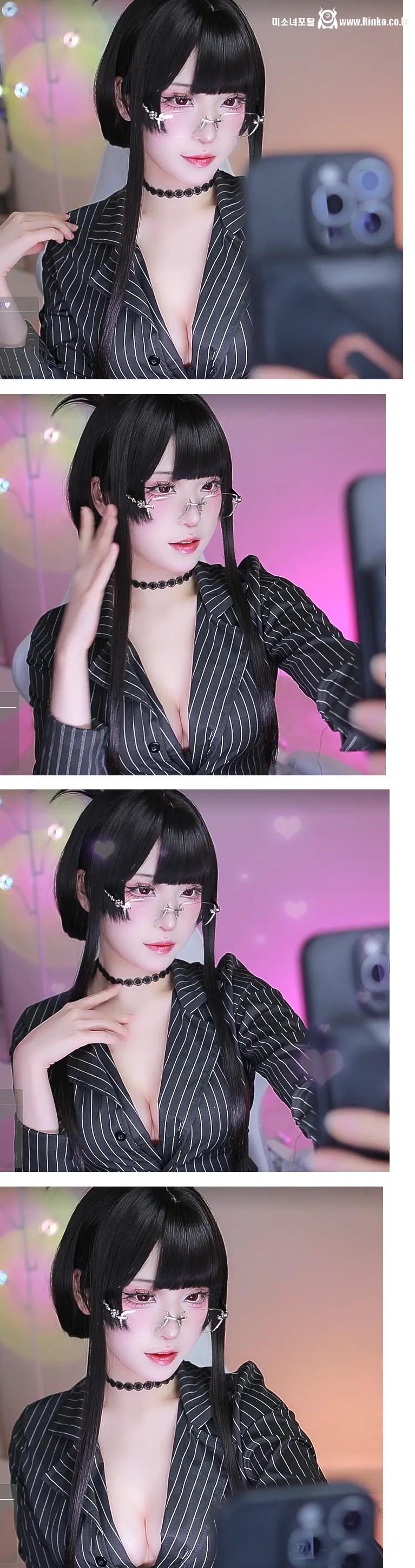 오피스룩 입은 시루다냥 가슴골 1