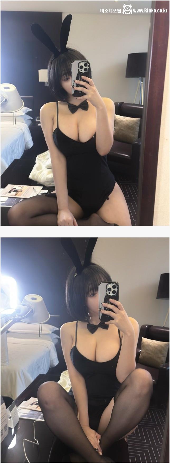 바니걸 복장 입은 강인경 1