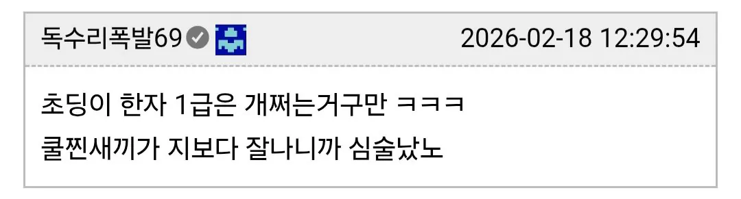 한자 1급 자격증 딴 사촌 조카에게 조언했다가 갑분싸